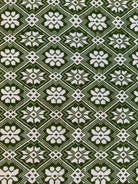 Vintage Green Geometric Romanian Wool Rug, 177x140 cm, view 12