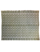 Vintage Green Geometric Romanian Wool Rug, 177x140 cm, view 2