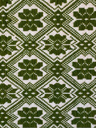 Vintage Green Geometric Romanian Wool Rug, 177x140 cm, view 6