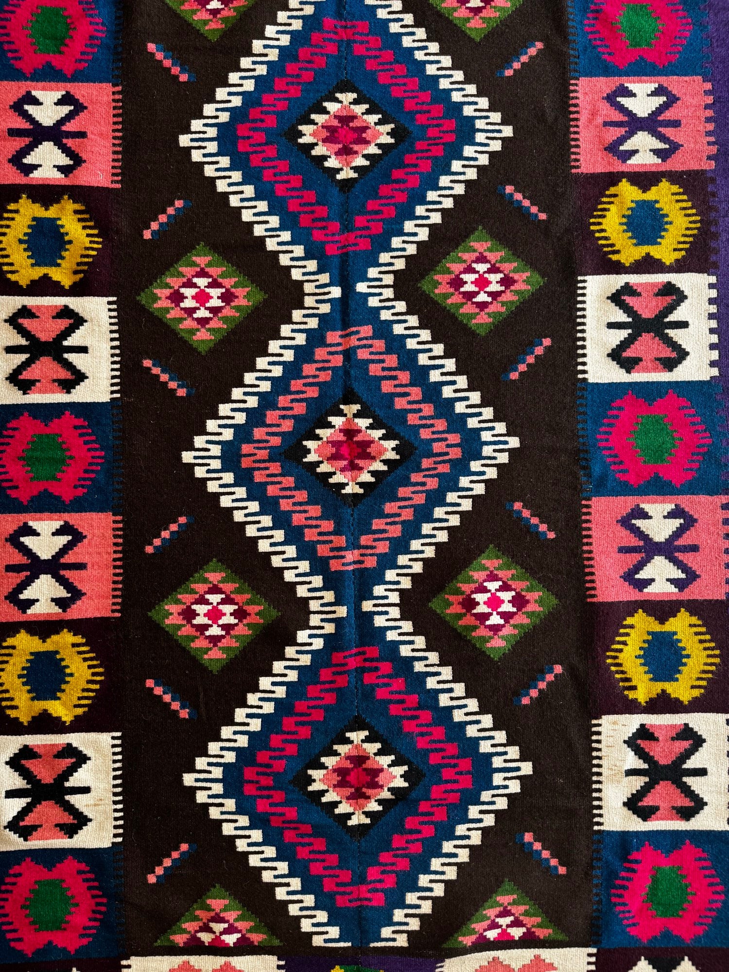 Vintage Reversible Banat Folk Wool Kilim, 210x150 cm, view 10