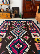 Vintage Reversible Banat Folk Wool Kilim, 210x150 cm, view 15