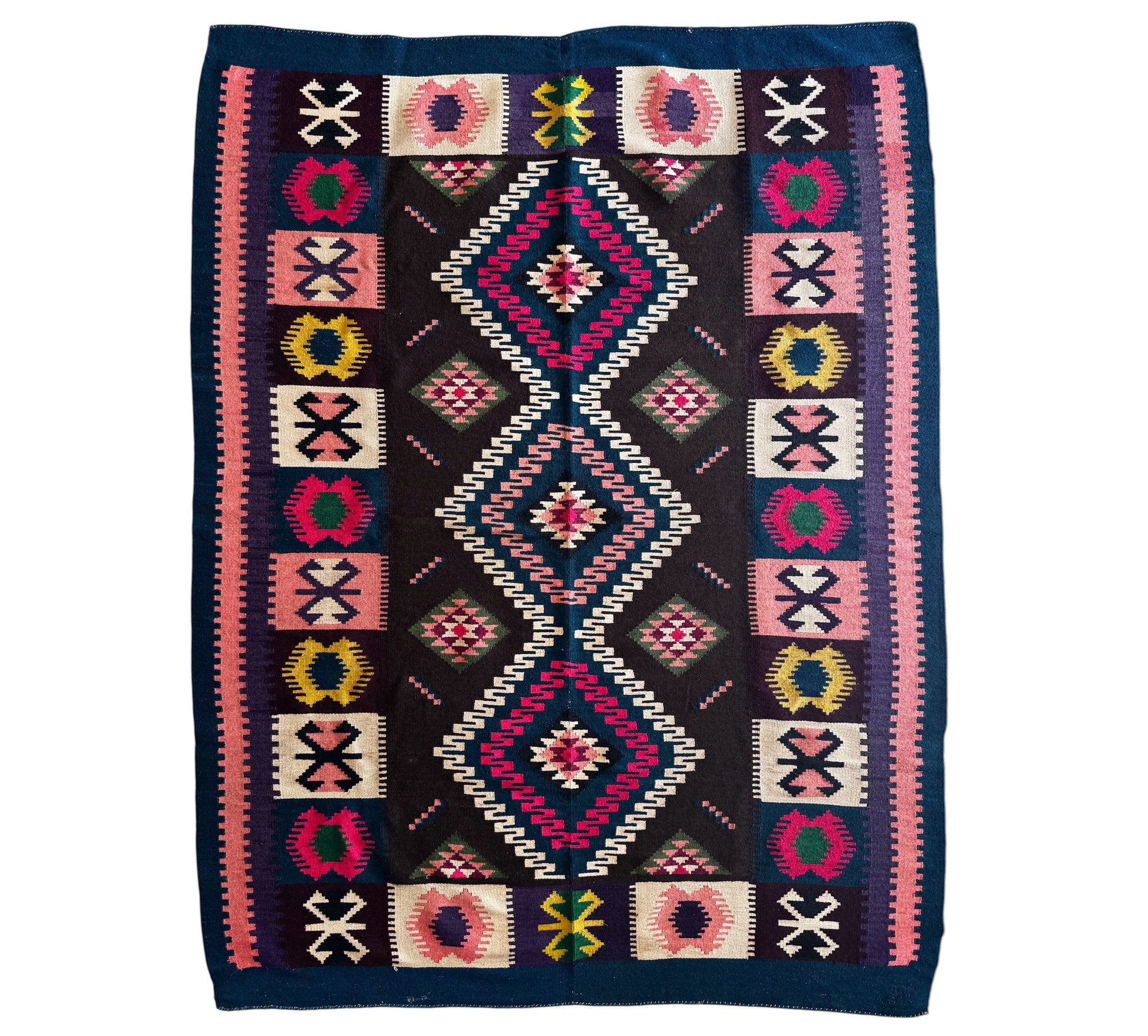 Vintage Reversible Banat Folk Wool Kilim, 210x150 cm, view 2