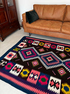 Vintage Reversible Banat Folk Wool Kilim, 210x150 cm, view 4