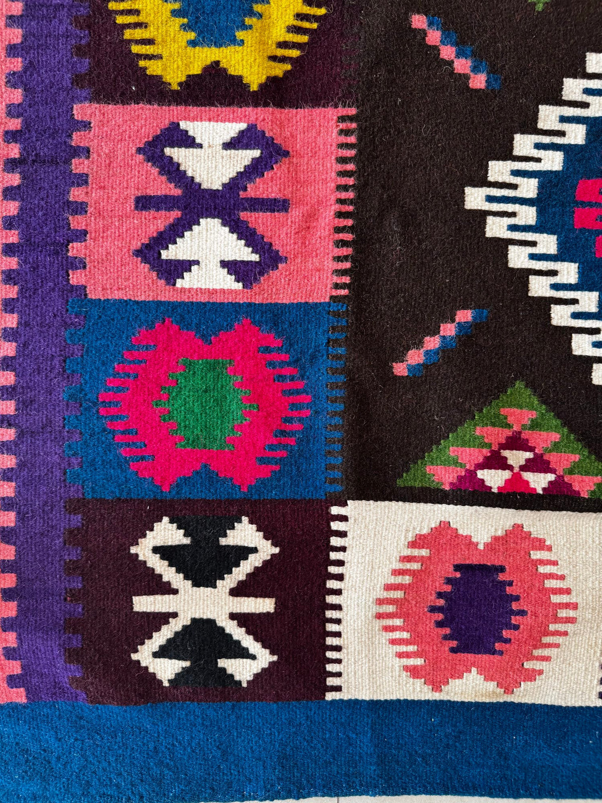 Vintage Reversible Banat Folk Wool Kilim, 210x150 cm, view 7