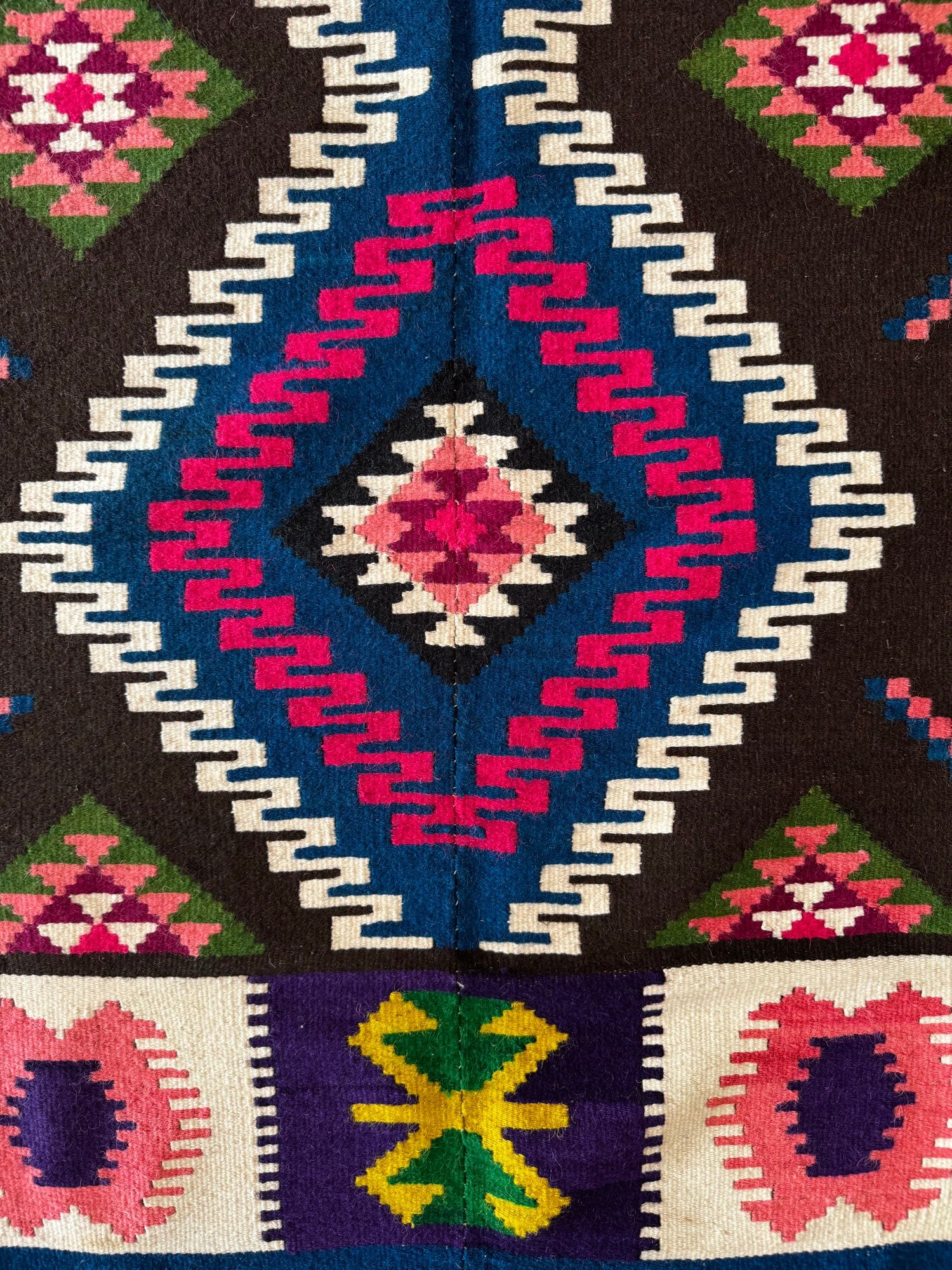 Vintage Reversible Banat Folk Wool Kilim, 210x150 cm, view 8