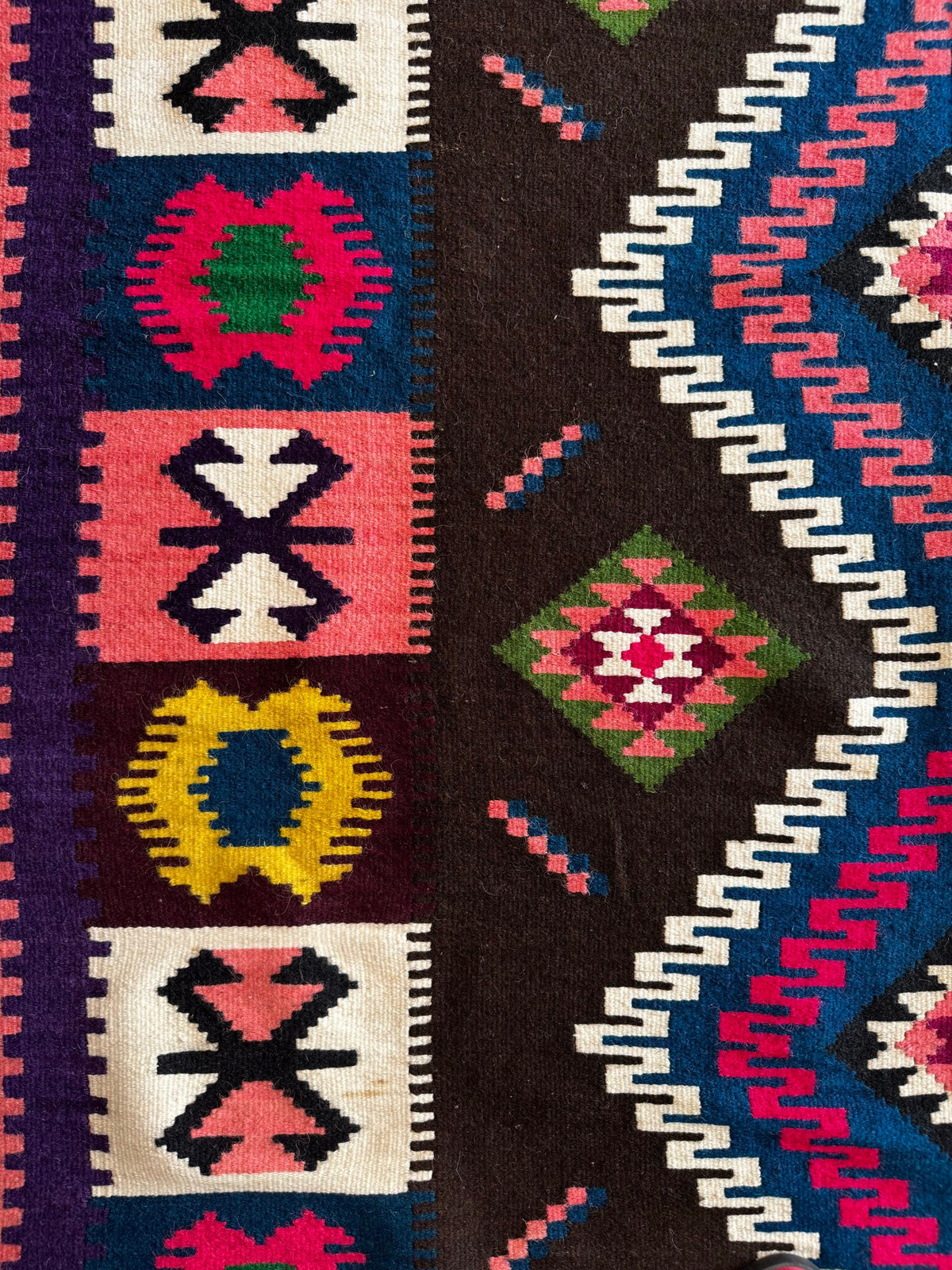 Vintage Reversible Banat Folk Wool Kilim, 210x150 cm, view 9