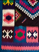 Vintage Blue Geometric Banat Wool Kilim Rug, 210x150 cm, view 11
