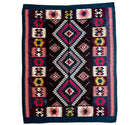 Vintage Blue Geometric Banat Wool Kilim Rug, 210x150 cm, view 2