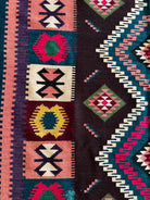 Vintage Blue Geometric Banat Wool Kilim Rug, 210x150 cm, view 8