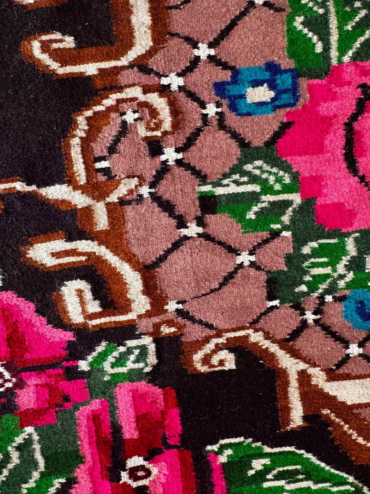 Vintage Floral Banat Wool Rug, 190x150 cm, view 6
