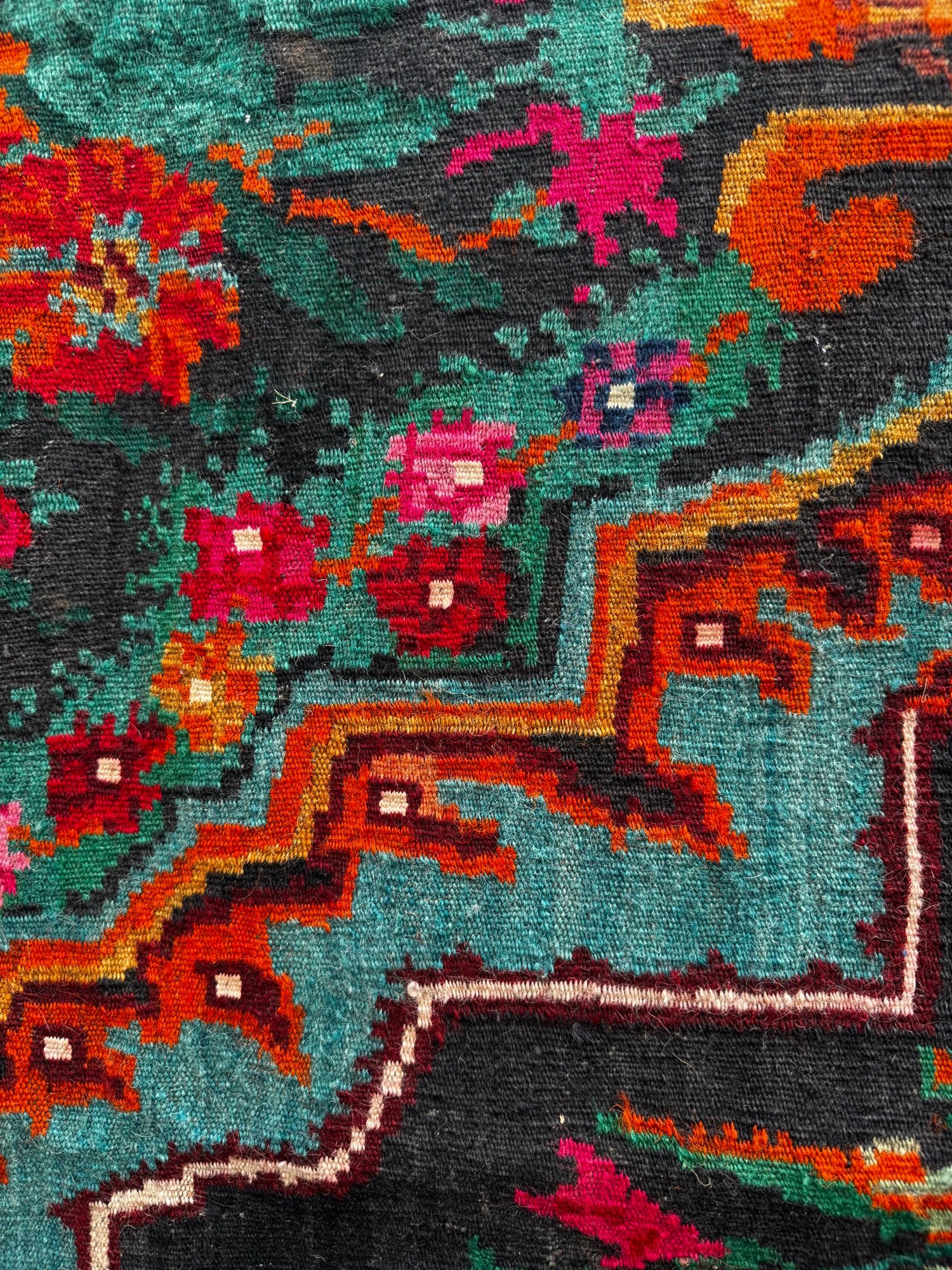 Vintage Brown Floral Bessarabian Wool Rug, 295x175 cm, view 10