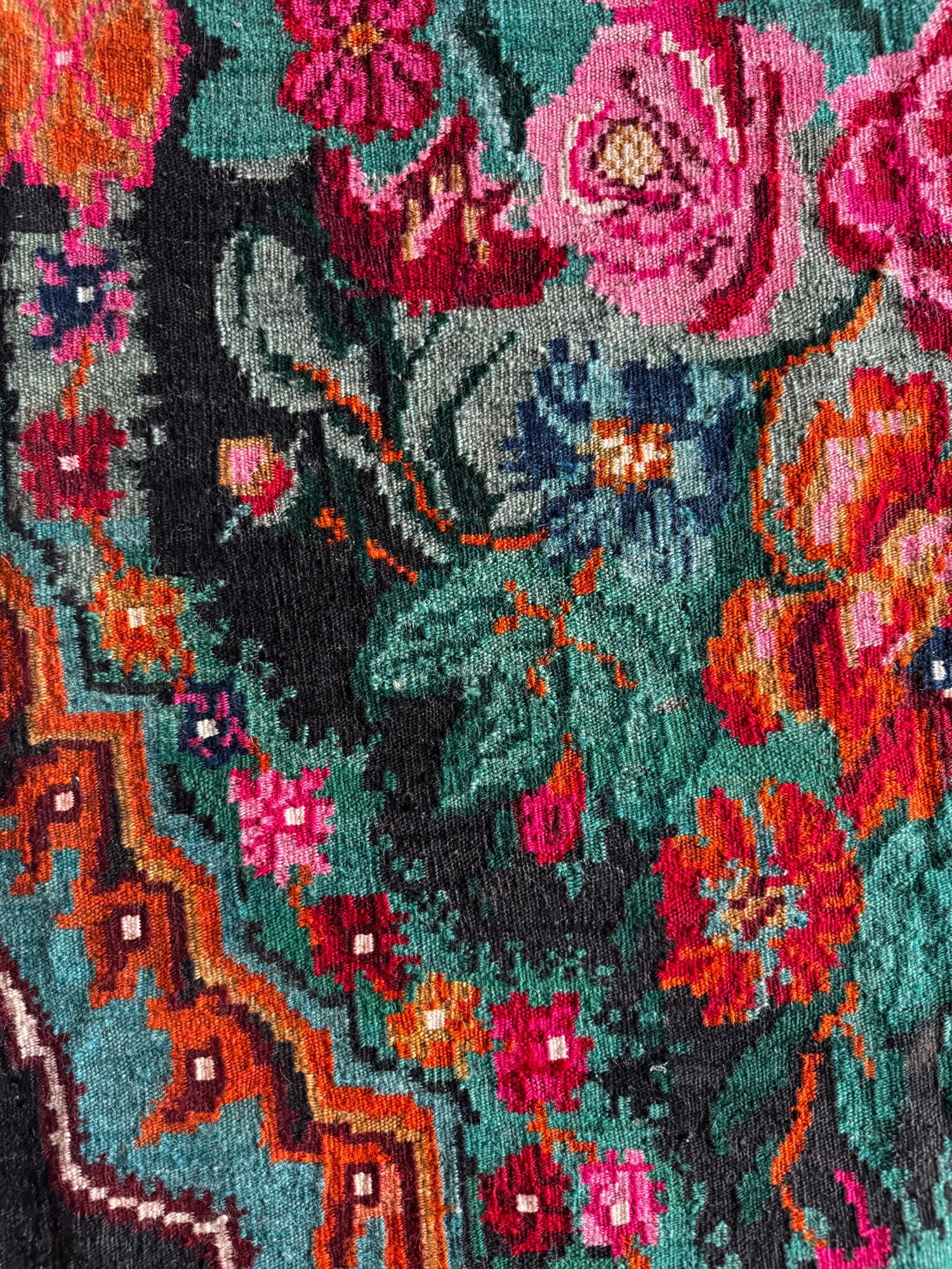 Vintage Brown Floral Bessarabian Wool Rug, 295x175 cm, view 11
