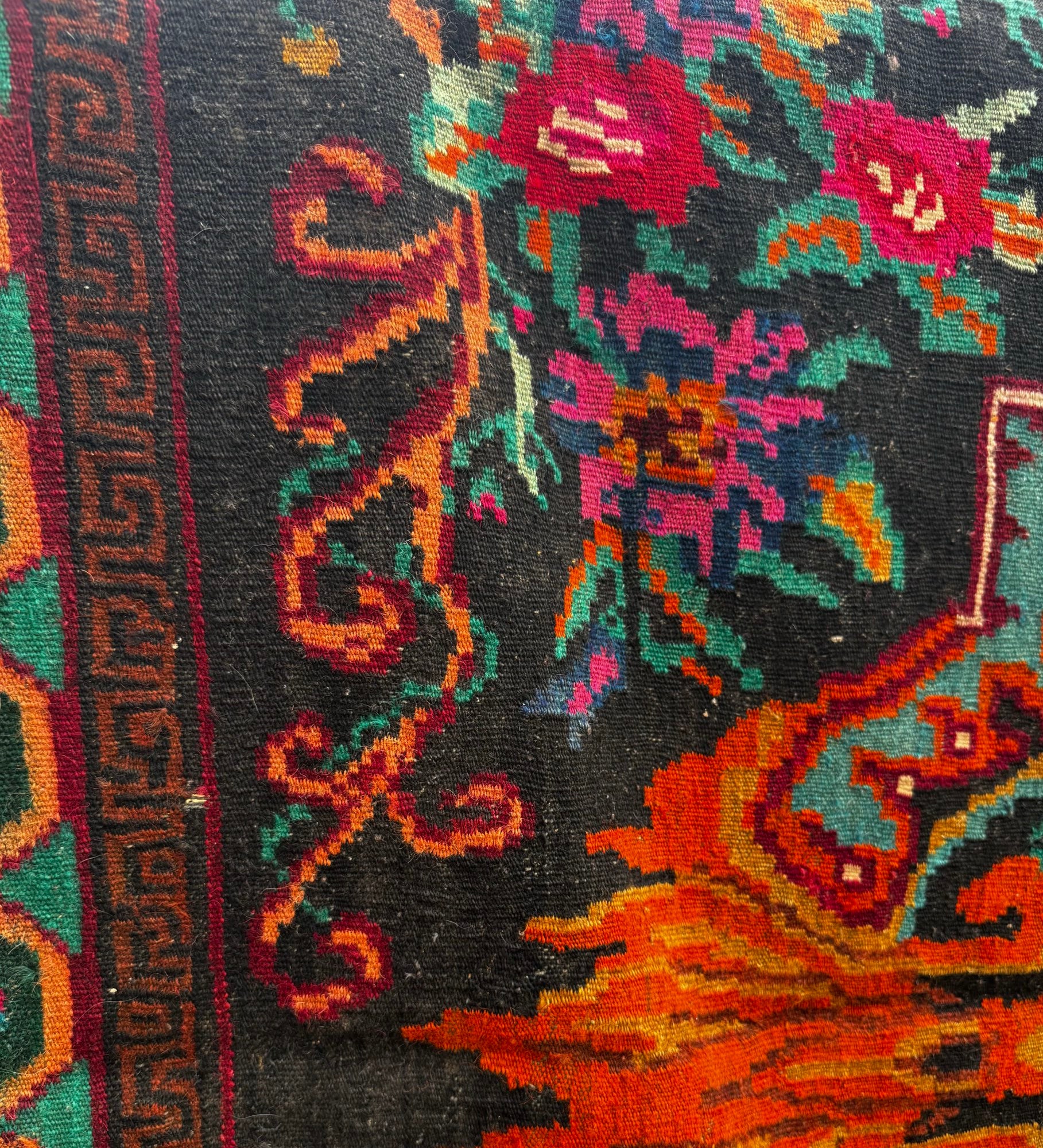 Vintage Brown Floral Bessarabian Wool Rug, 295x175 cm, view 12