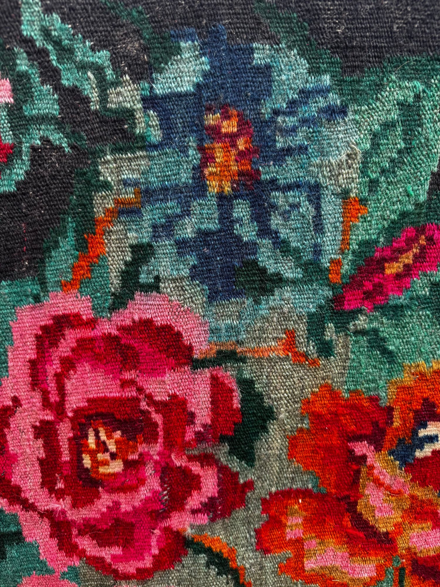 Vintage Brown Floral Bessarabian Wool Rug, 295x175 cm, view 14