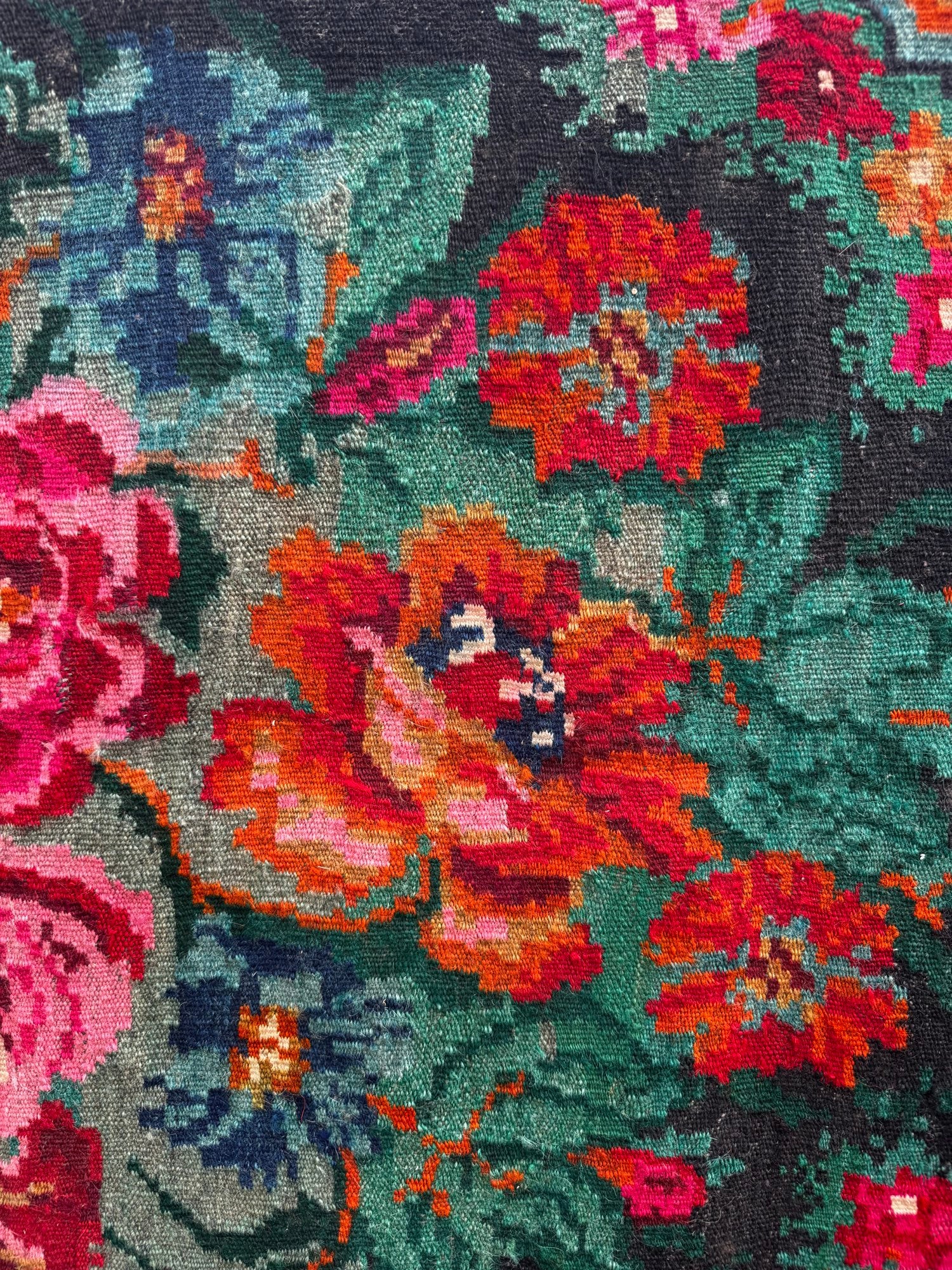 Vintage Brown Floral Bessarabian Wool Rug, 295x175 cm, view 5