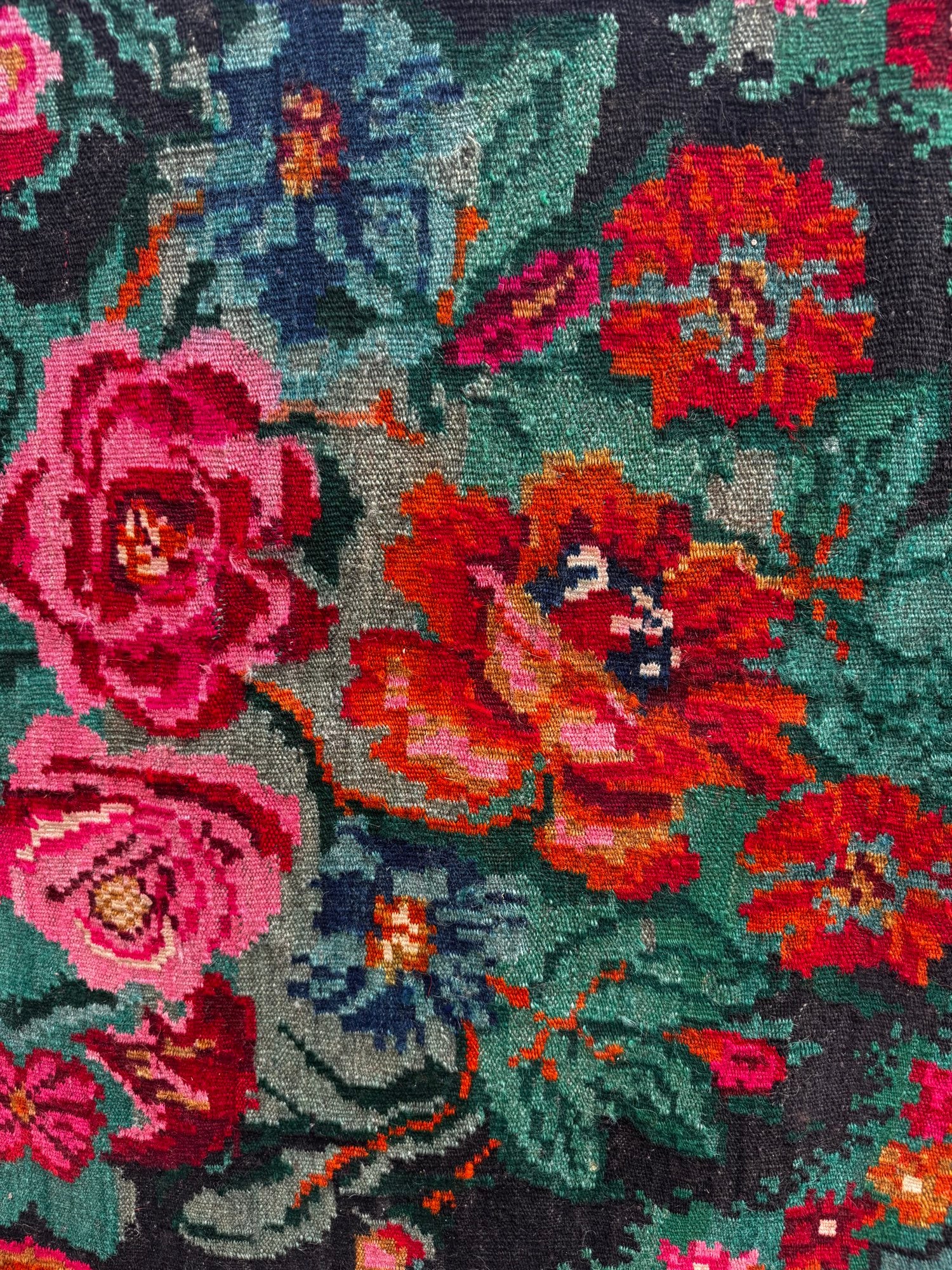 Vintage Brown Floral Bessarabian Wool Rug, 295x175 cm, view 9