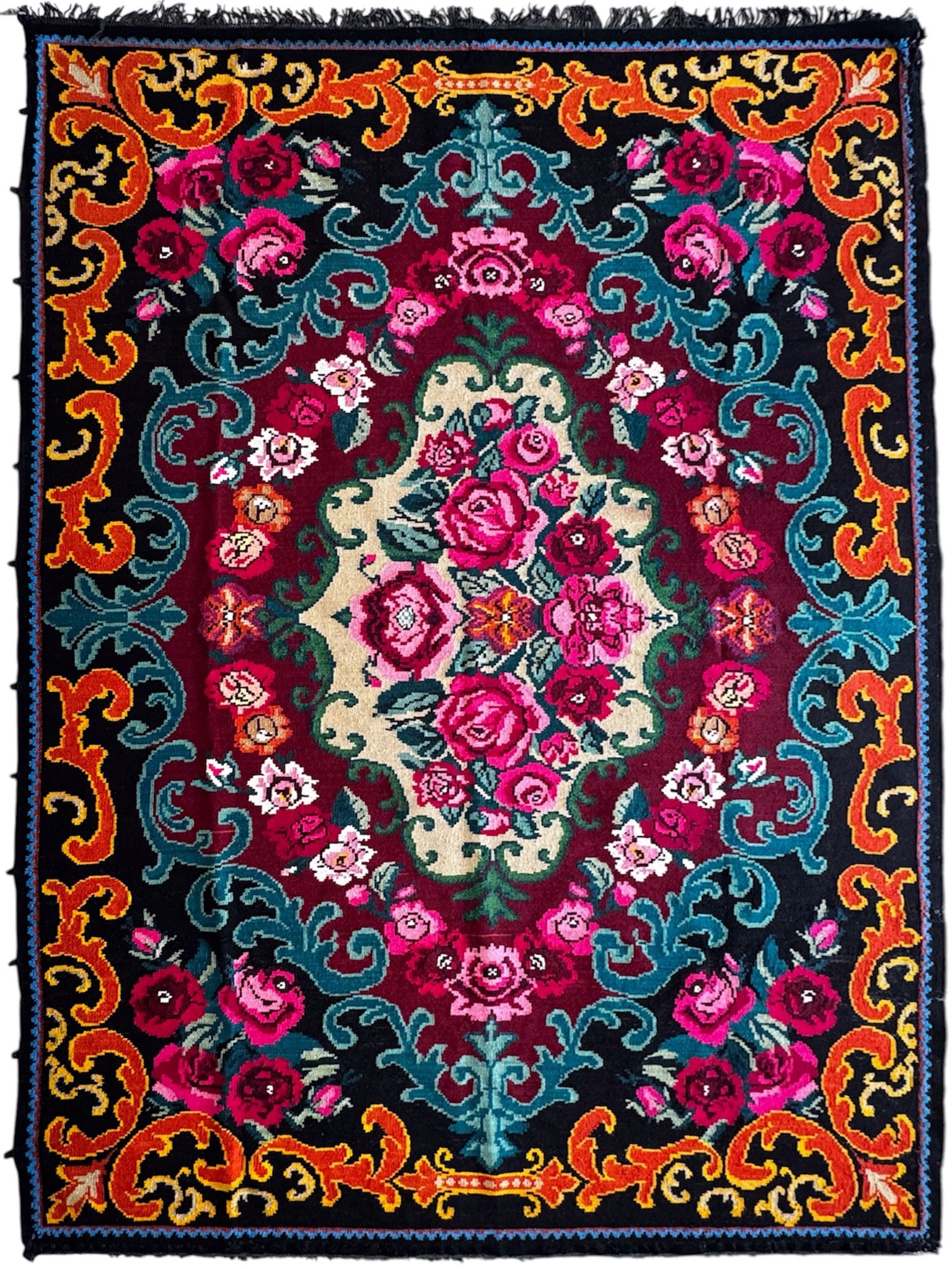 Vintage Floral Bessarabian Wool Rug, 300x210 cm, view 15