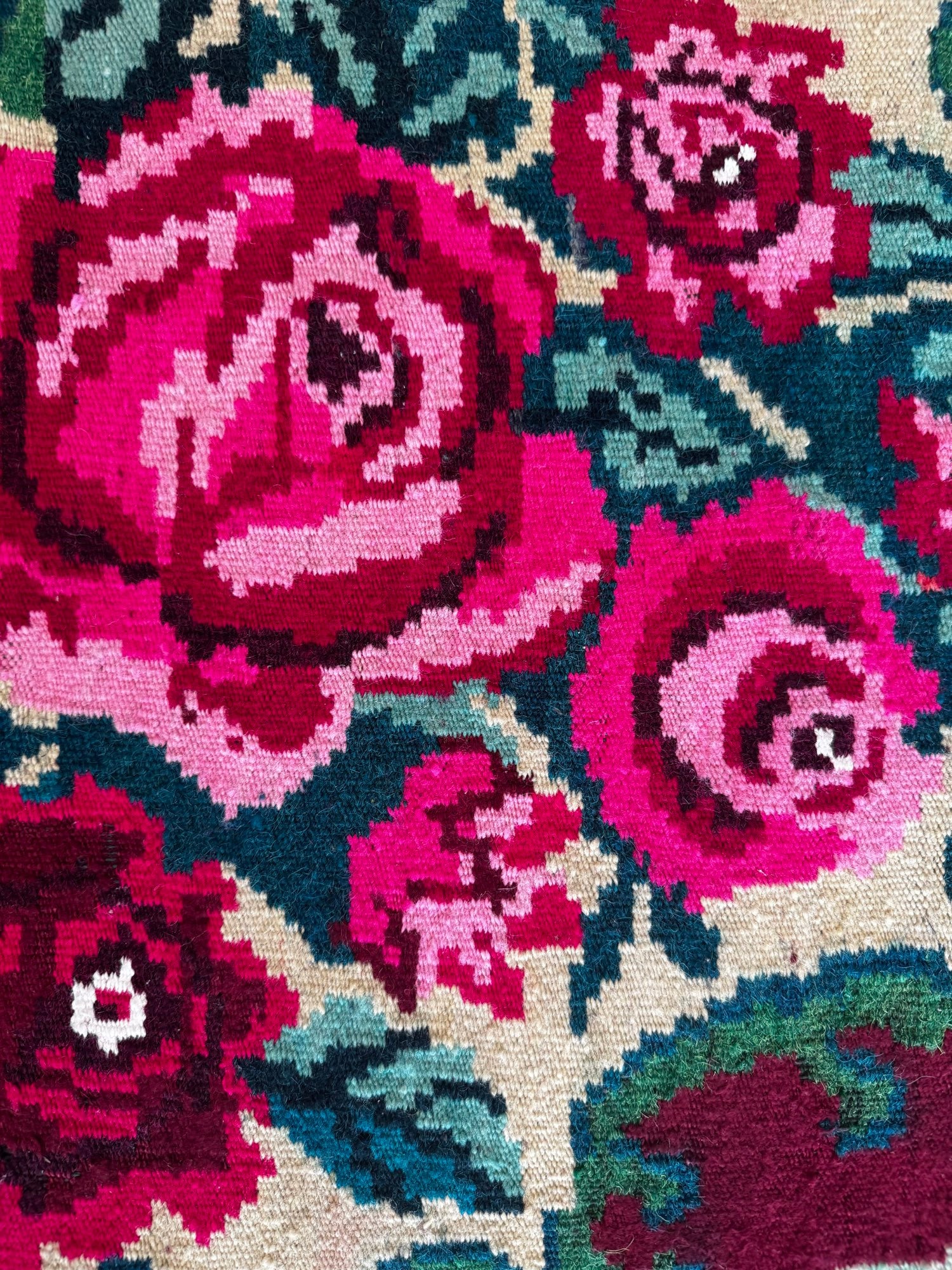 Vintage Floral Bessarabian Wool Rug, 300x210 cm, view 8