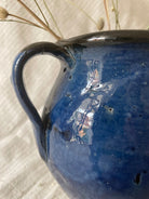 Vintage Blue Clay Pitcher, Romanian Folk Pottery, 13 cm, view 8