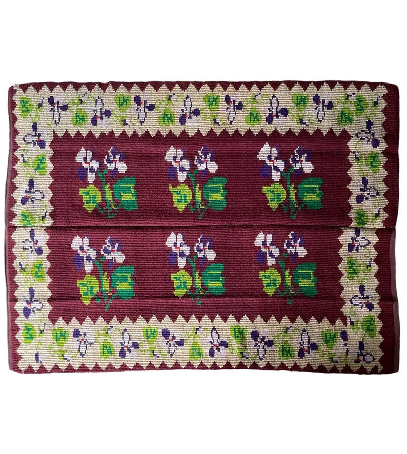 Vintage Brown & Purple Floral Oltenian Rug, 177x143 cm