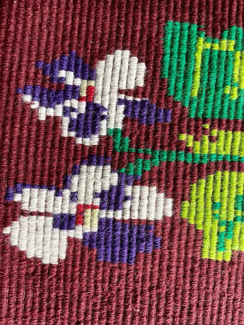 Vintage Brown & Purple Floral Oltenian Rug, 177x143 cm, view 10