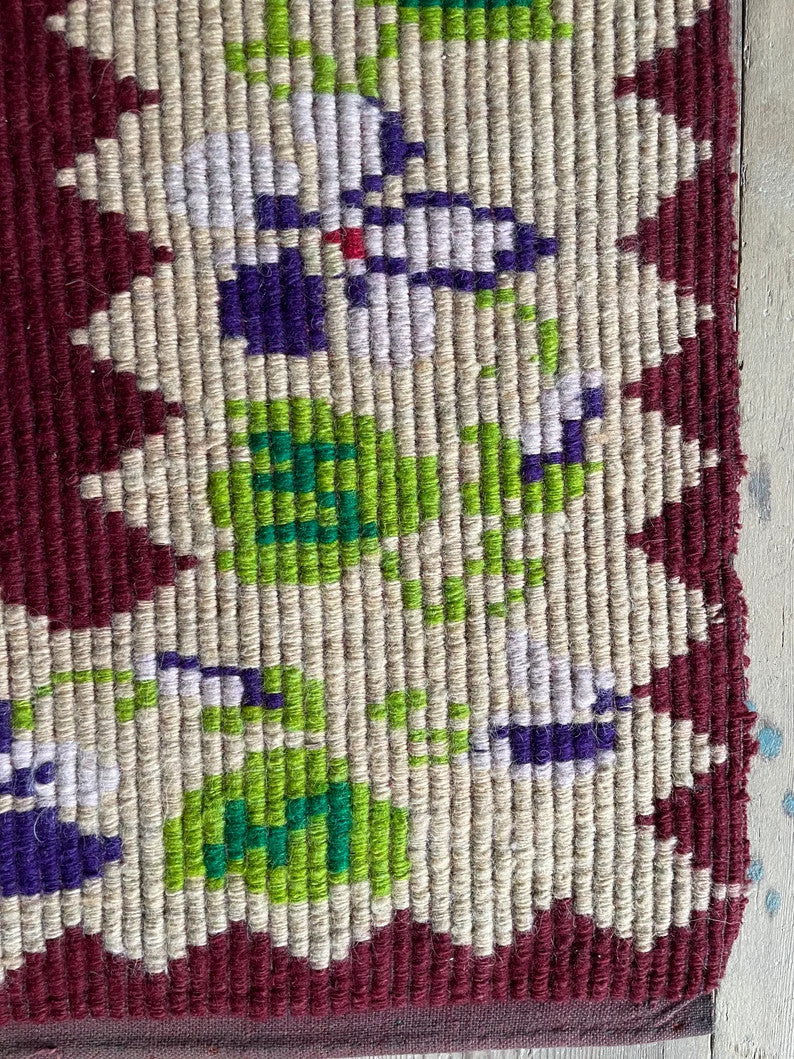 Vintage Brown & Purple Floral Oltenian Rug, 177x143 cm, view 7