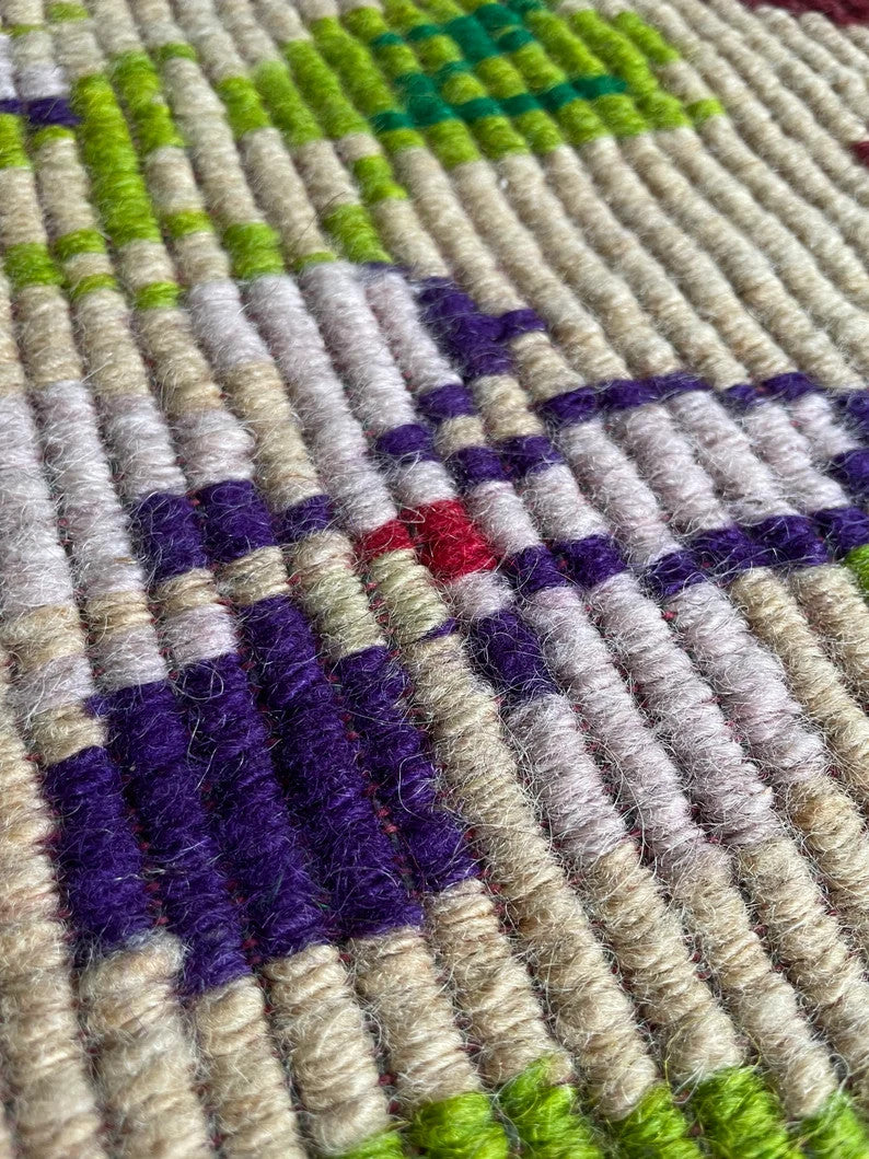 Vintage Brown & Purple Floral Oltenian Rug, 177x143 cm, view 9