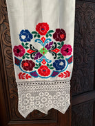 Vintage Colourful Folk Towel with Lace, 160x33 cm, view 3