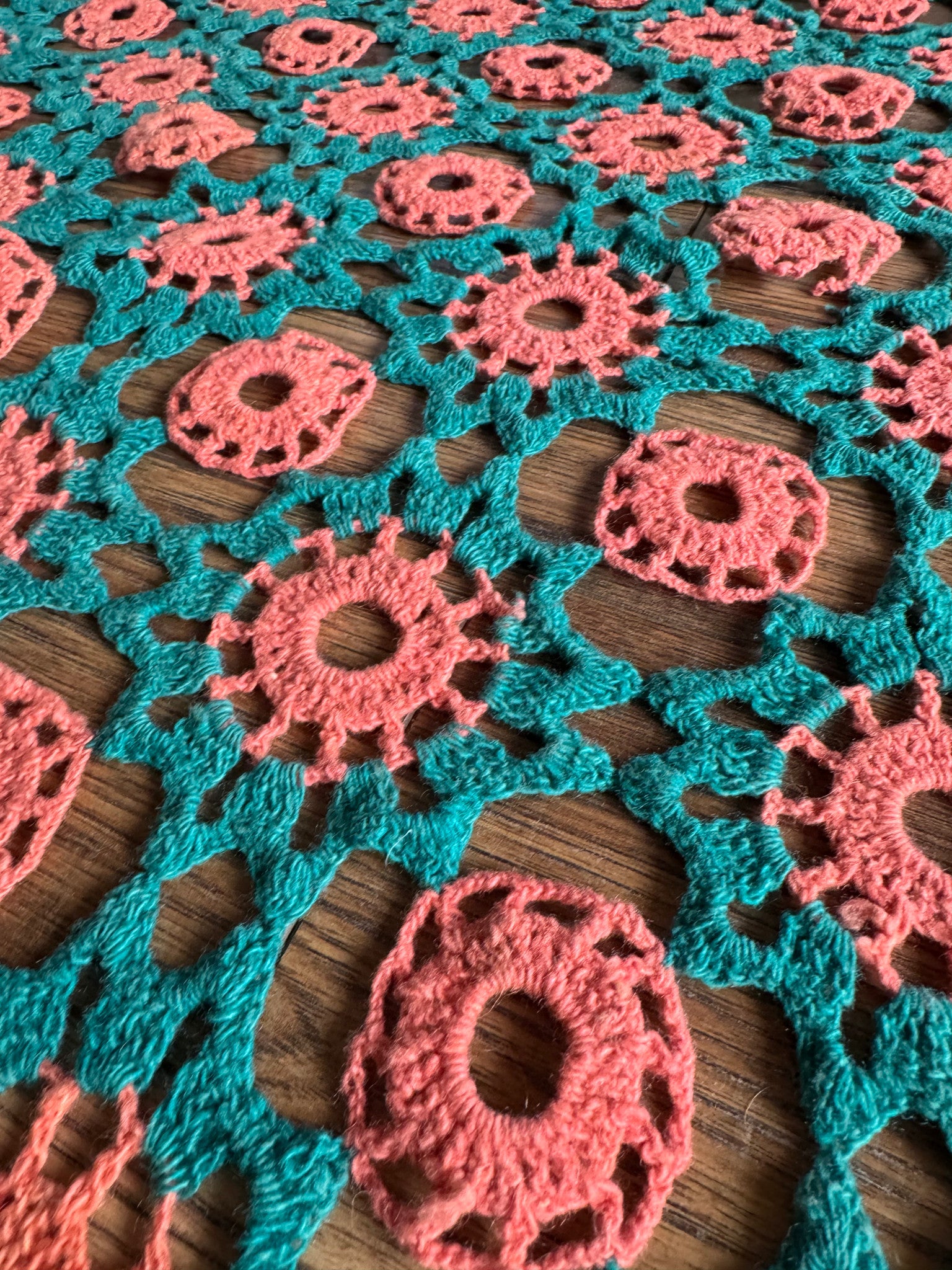 Vintage Crochet Wool Blanket or Sofa Cover, 180x130 cm, view 10