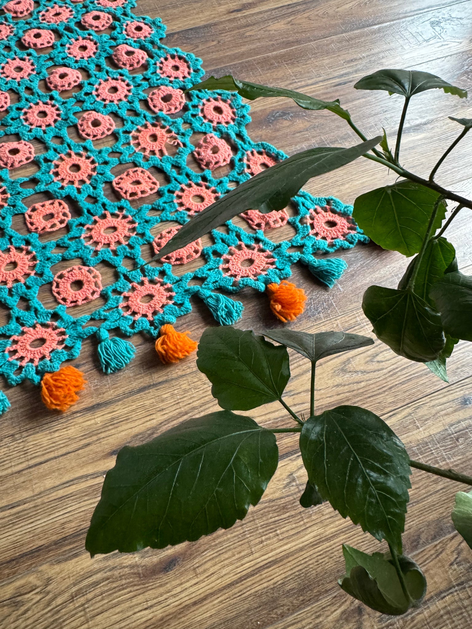 Vintage Crochet Wool Blanket or Sofa Cover, 180x130 cm, view 11