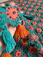 Vintage Crochet Wool Blanket or Sofa Cover, 180x130 cm, view 6
