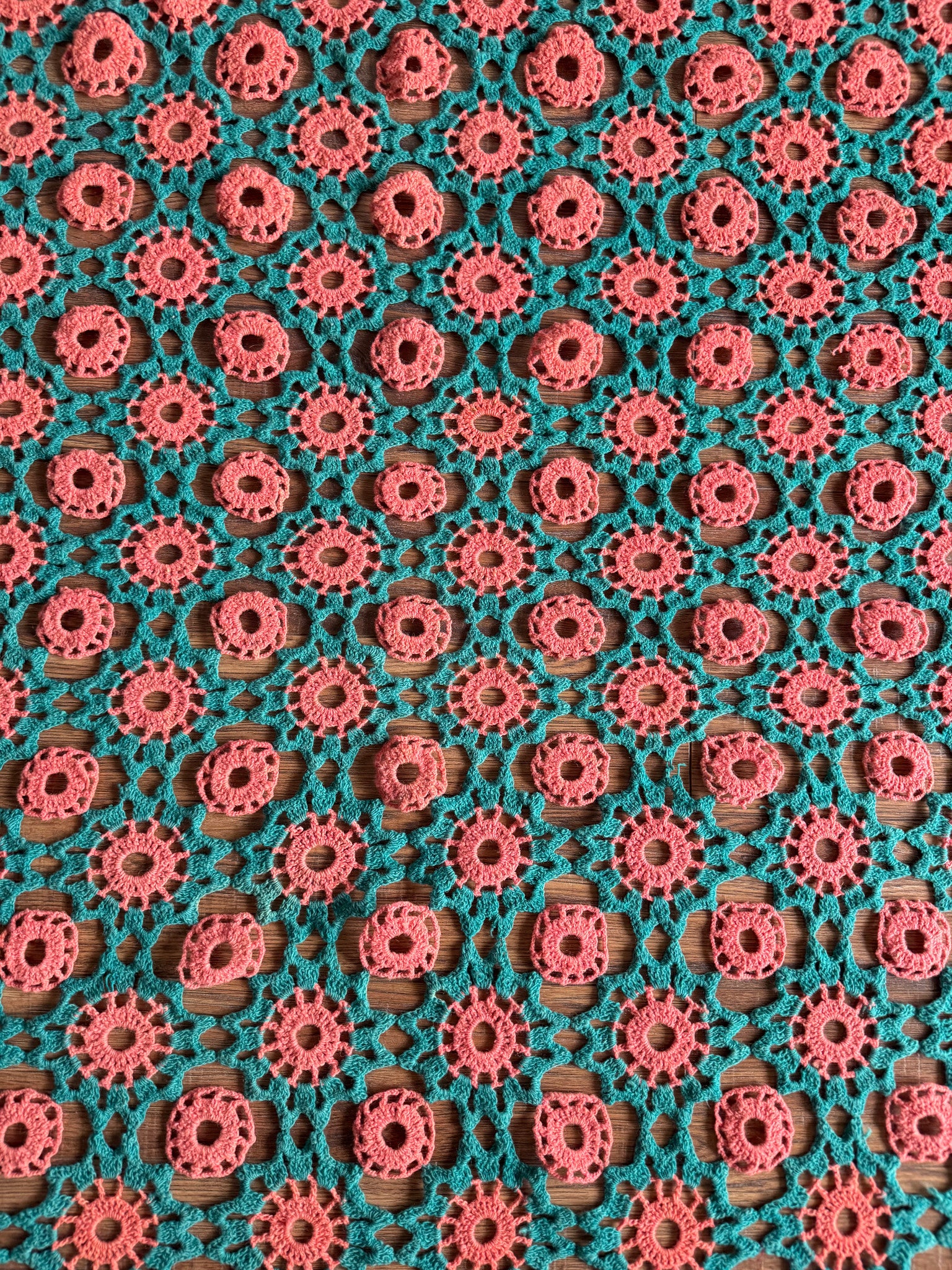 Vintage Crochet Wool Blanket or Sofa Cover, 180x130 cm, view 7