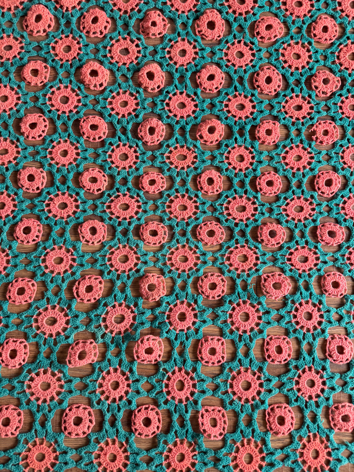 Vintage Crochet Wool Blanket or Sofa Cover, 180x130 cm, view 7