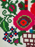 Vintage Cross-Stitch Folk Towel, Flower Baskets, 93x32 cm, view 8