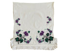 Vintage Cross-Stitch Folk Towel, Purple Flowers, 120x50 cm