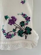 Vintage Cross-Stitch Folk Towel, Purple Flowers, 120x50 cm, view 10