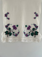 Vintage Cross-Stitch Folk Towel, Purple Flowers, 120x50 cm, view 5