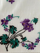 Vintage Cross-Stitch Folk Towel, Purple Flowers, 120x50 cm, view 6