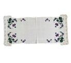 Vintage Cross-Stitch Folk Towel, Purple Flowers, 120x50 cm, view 7