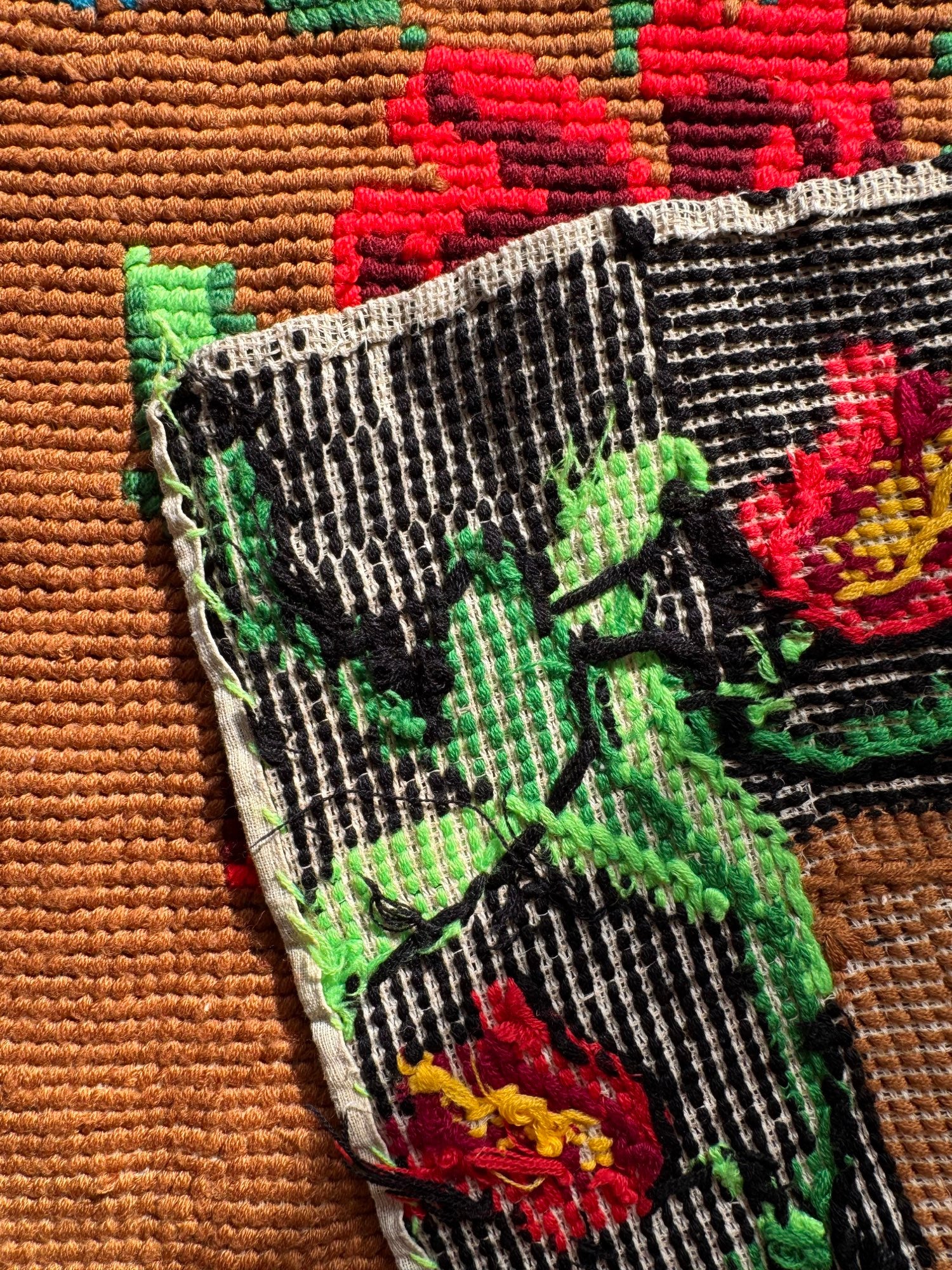 Vintage Cross-Stitch Floral Wall Hanging, 95x85 cm, view 10