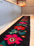 Vintage Floral Maramureș Wool Runner Rug, 386x67 cm, view 3