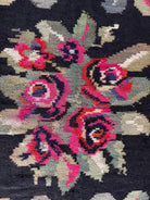 Vintage Black Floral Maramureș Wool Rug, 188x124 cm, view 11