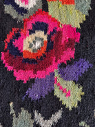 Vintage Black Floral Maramureș Wool Rug, 188x124 cm, view 12