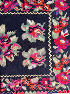 Vintage Black Floral Maramureș Wool Rug, 188x124 cm, view 3