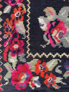 Vintage Black Floral Maramureș Wool Rug, 188x124 cm, view 4