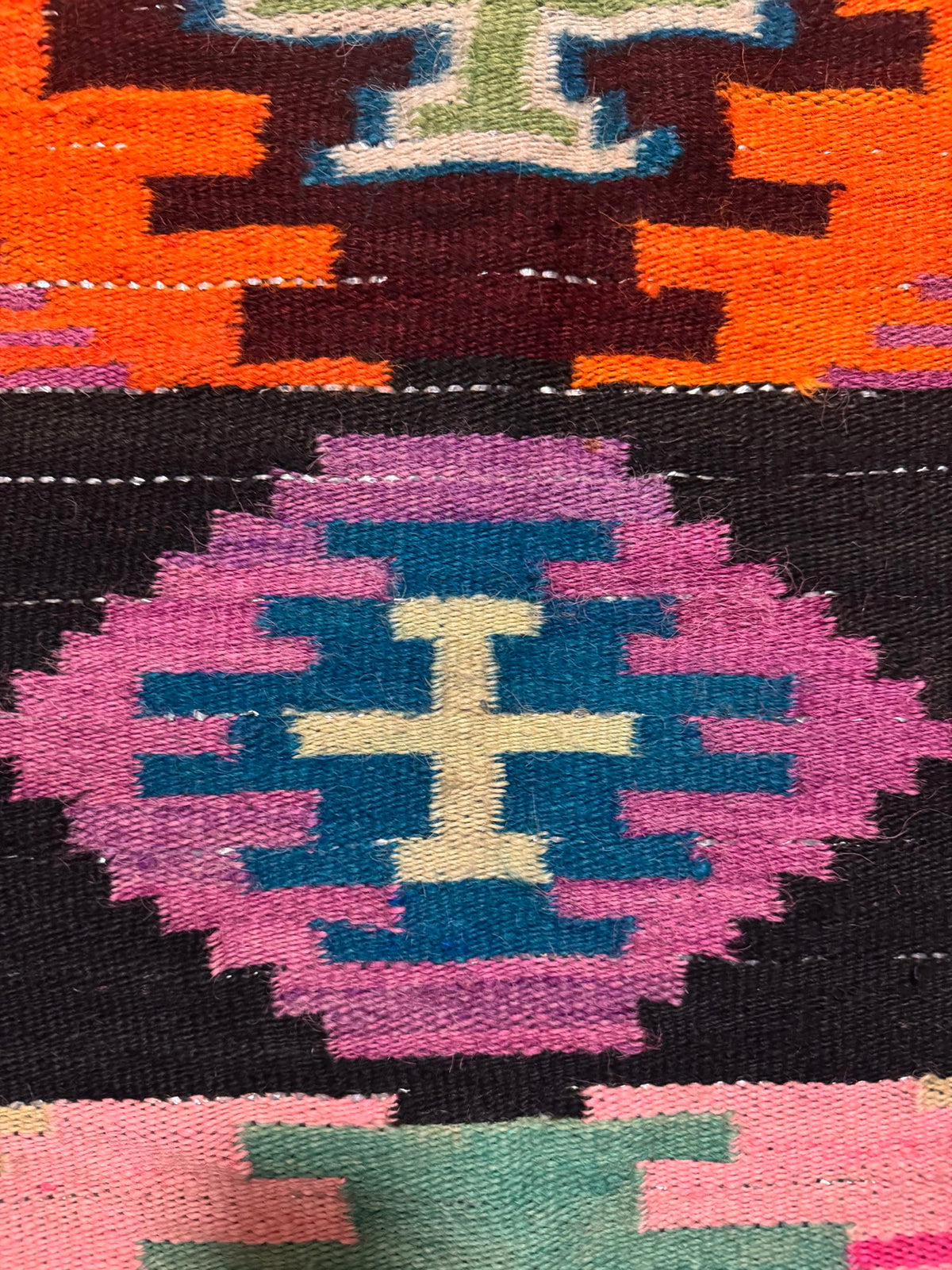 Vintage Geometric Maramureș Wool Rug, 175x140 cm, view 10