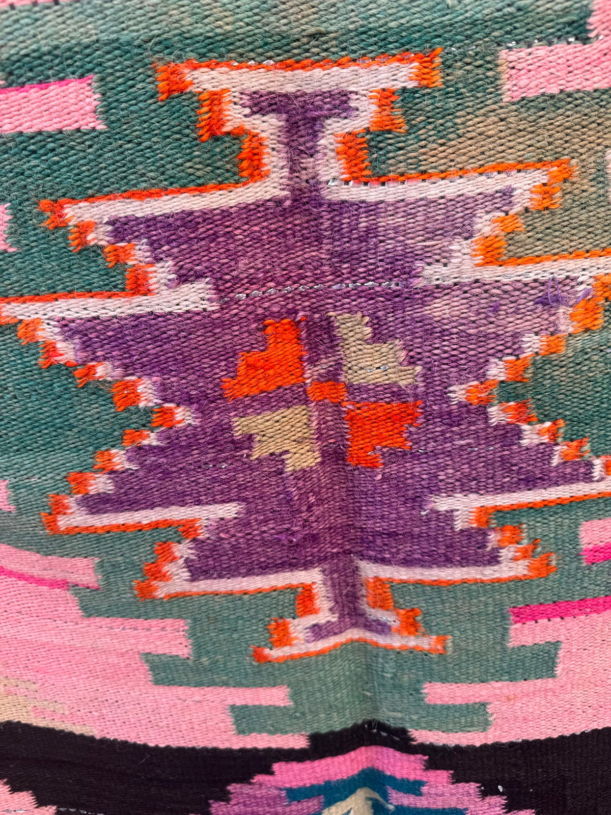 Vintage Geometric Maramureș Wool Rug, 175x140 cm, view 12