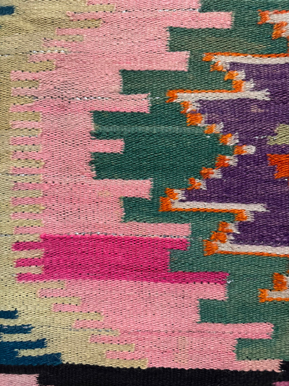Vintage Geometric Maramureș Wool Rug, 175x140 cm, view 8
