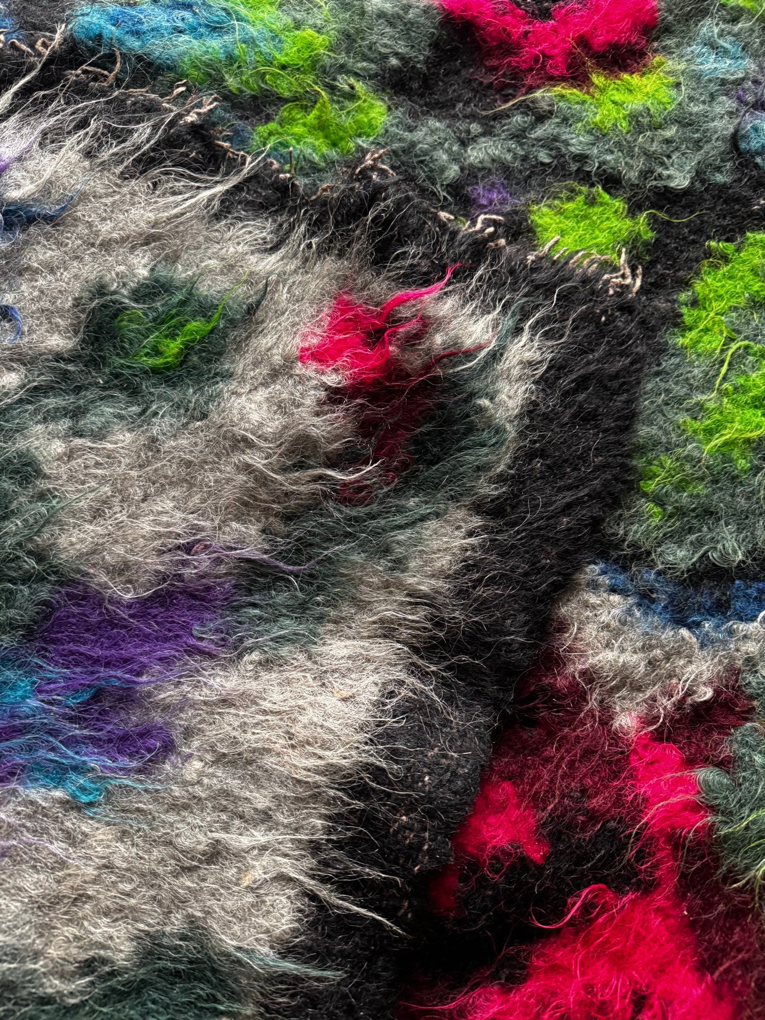 Vintage Floral Maramureș Wool Cerga Bedspread, 230x170 cm, view 7