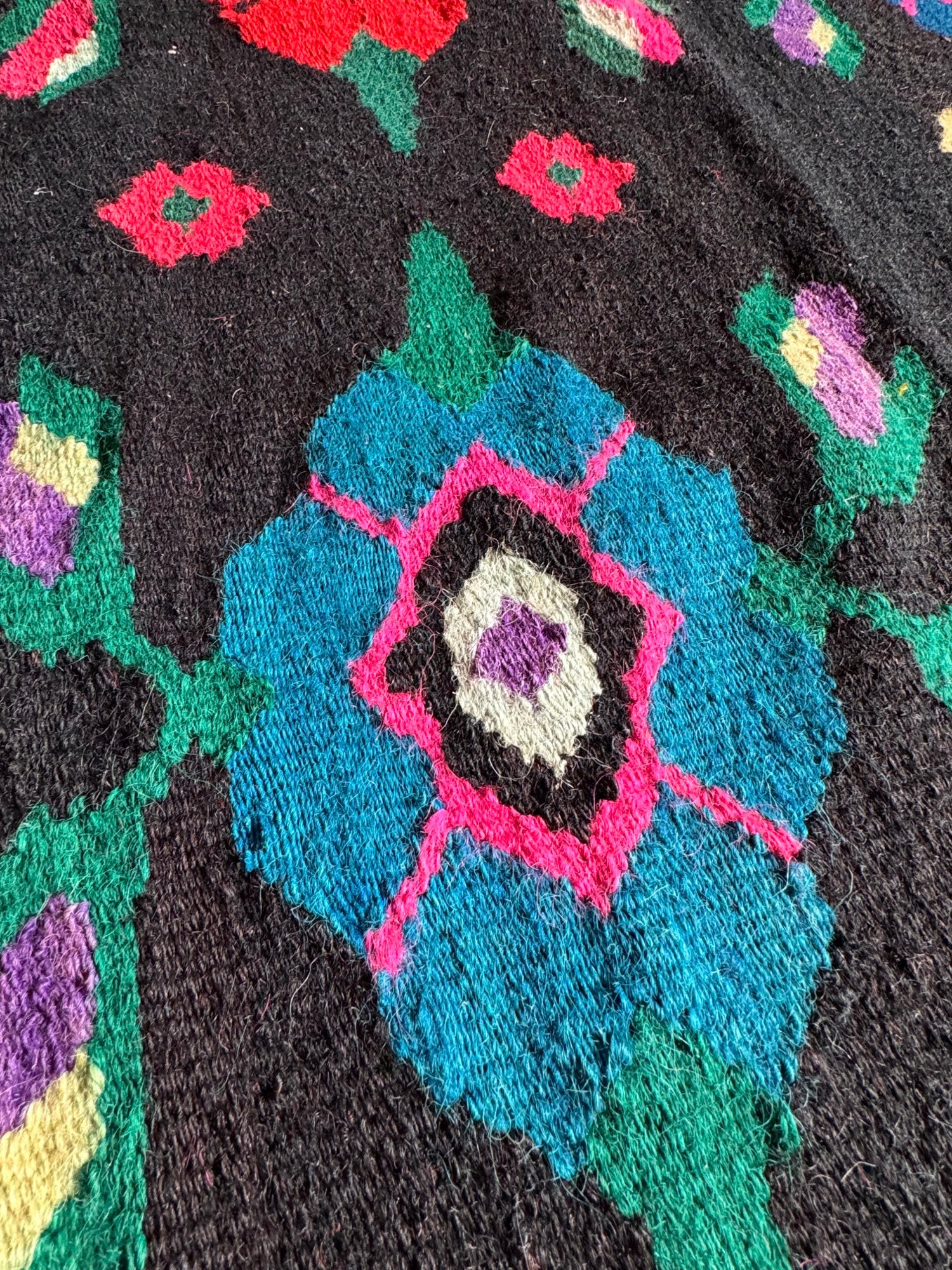 Vintage Floral Maramureș Wool Rug, 178x145 cm, view 10